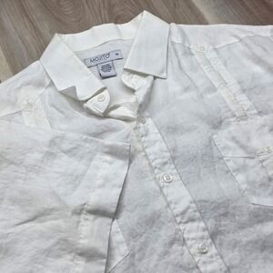 Mojito Guayabera Shirt Mens 3X White 100% Linen Short Sleeve